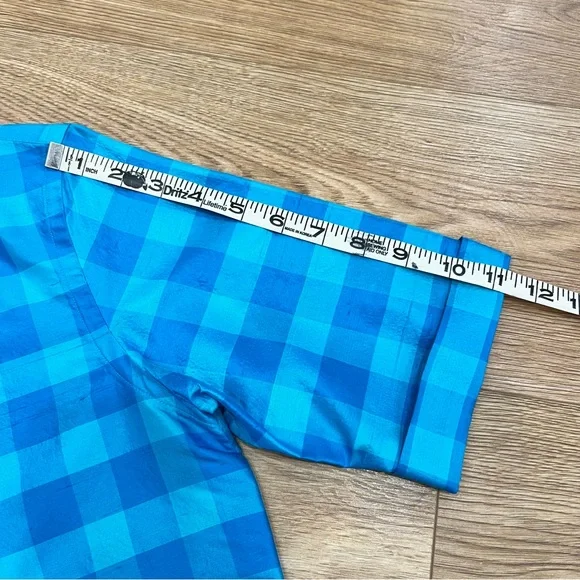 Lauren Ralph Lauren Blue Checkered Silk Blouse Women’s Small Great Condition - Picture 9 of 10